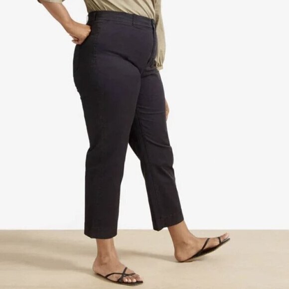 NEW Everlane Crop Black Wide Straight Leg Cargo Pants Cotton Linen Blend Size 6 - Picture 4 of 16